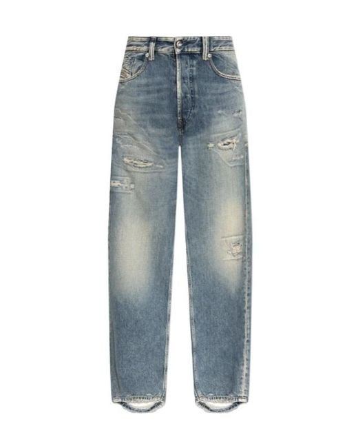 DIESEL Blue D-Macs Distressed Straight-Leg Jeans for men