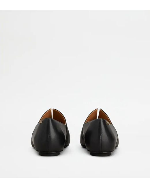 Tod's Black Pointed Flat Ballerinas
