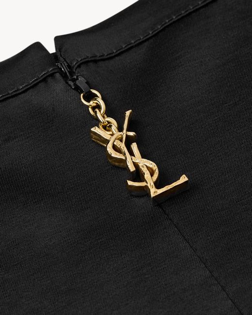 Saint Laurent Black Cassandre Shift Top