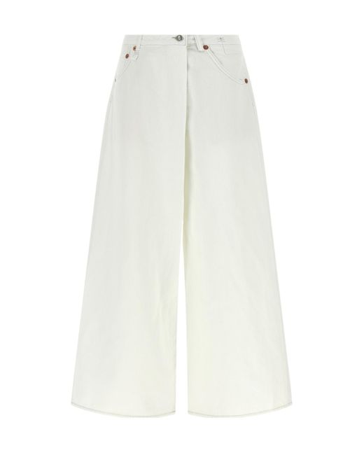 R13 White Belt Loop Jeans