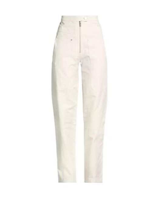 Isabel Marant White Solid Color Minimalist Casual Pants