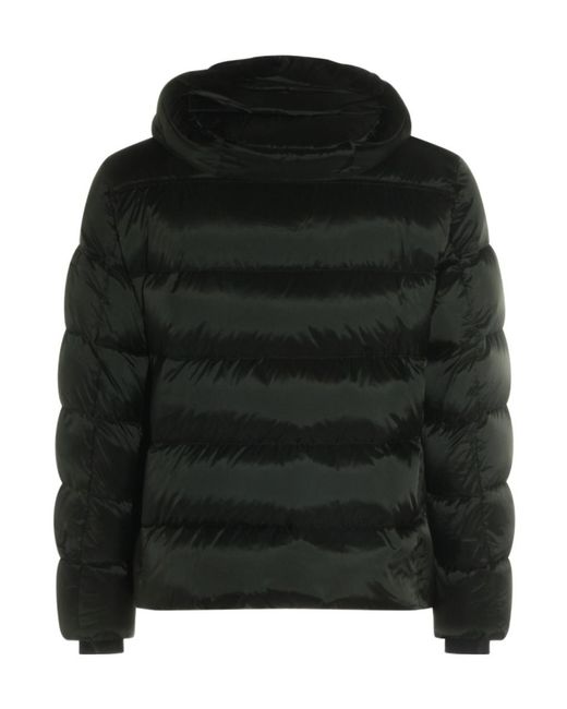 Moorer Black Quilted Zip-Up Down Jacket for men