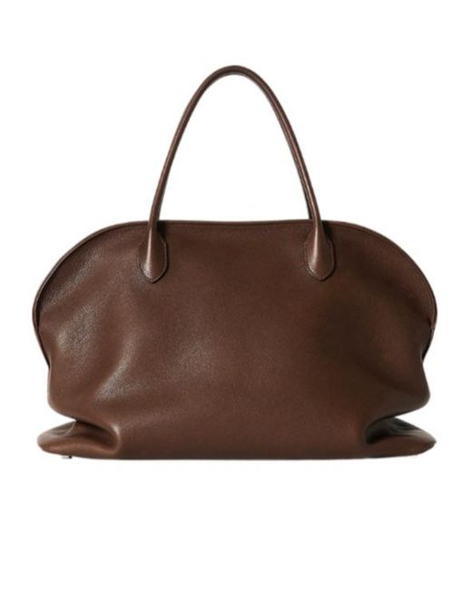 The Row Brown Agnes 15 Grained Leather Tote Bag