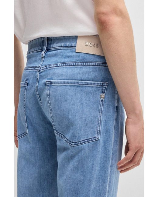 Boss Blue Belt-Loop Jeans for men