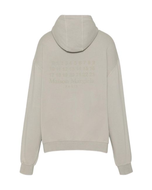 Maison Margiela Gray Numeric Logo Hoodie for men