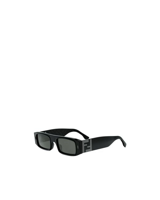 Fendi Black Eyewear Rectangle Frame Sunglasses