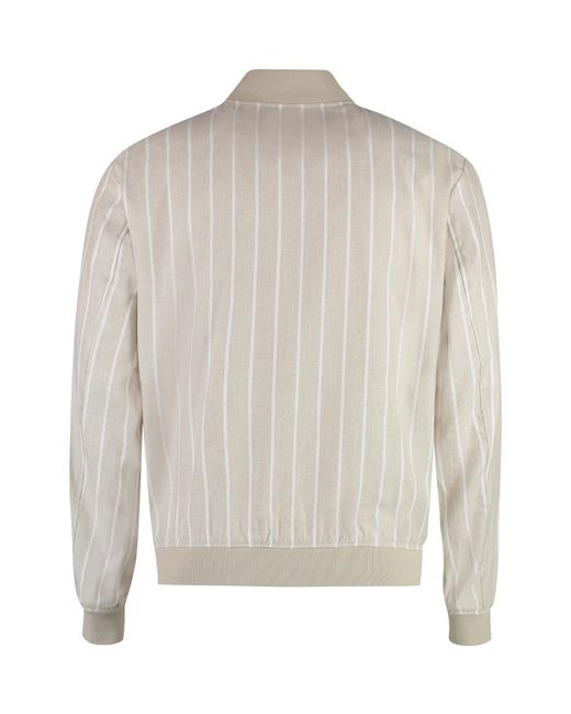 Boss White Boss Striped Zip-Up Jacket for men