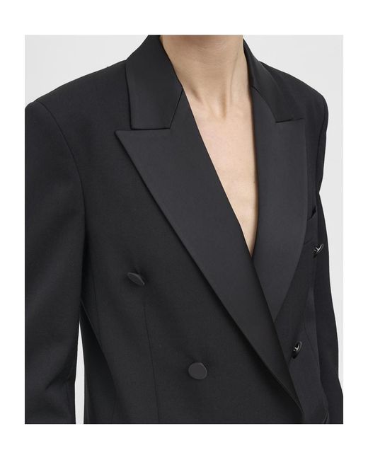 Dondup Black Double-Breasted Blazer