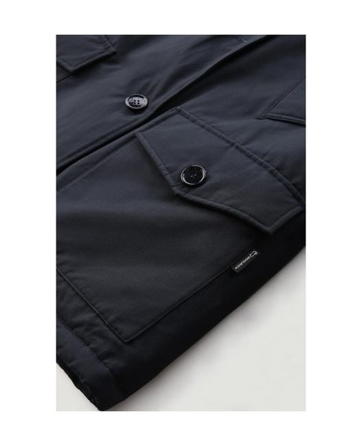 Woolrich Black Arctic Hooded Buttoned Jacket