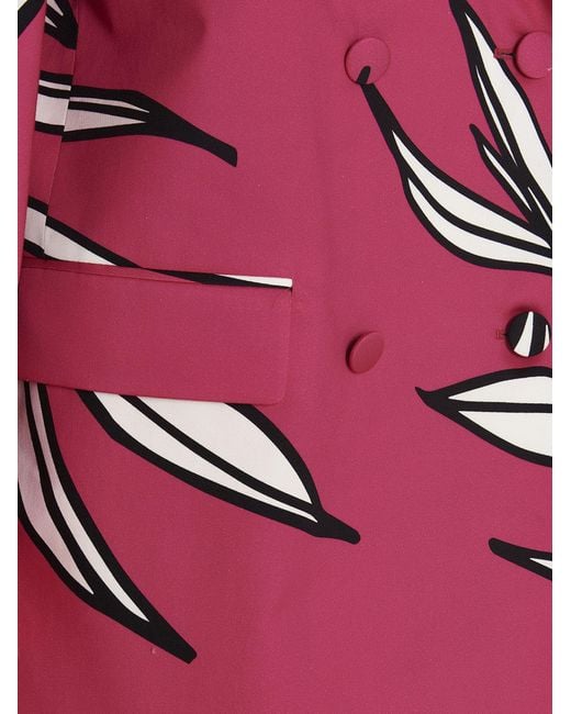 Rochas Red Double-Breasted Suit Jacket