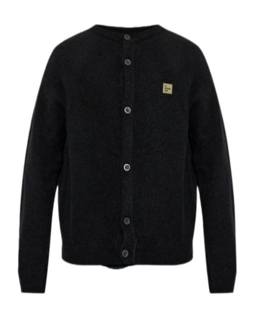 American Vintage Black Logo Patch Cardigan for men