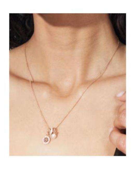 Tory Burch White Icon Pavé Charm Pendant Necklace