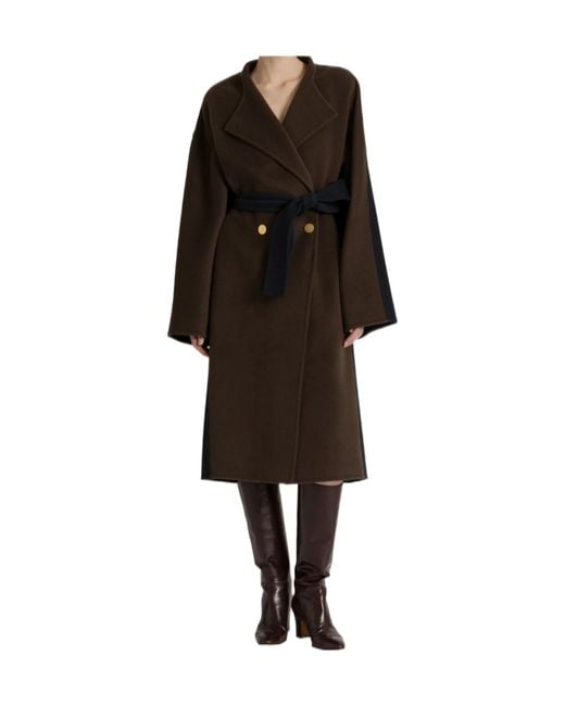 Alberta Ferretti Black Belted Coat