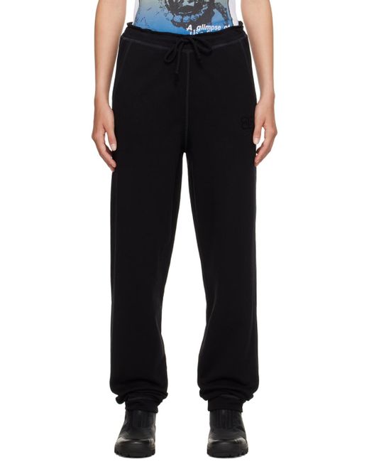 Ganni Black Logo-Embroidered Trousers