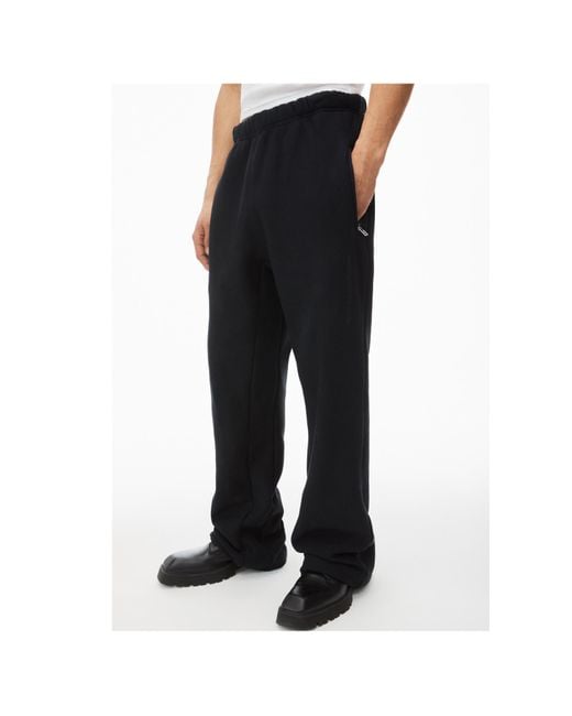 Alexander Wang Black Logo-Embossed Straight-Leg Track Pants for men