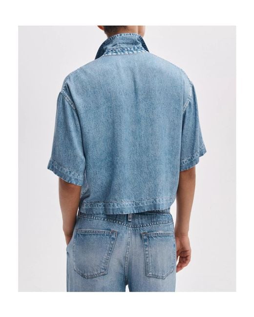 Rag & Bone Blue Short-Sleeved Top