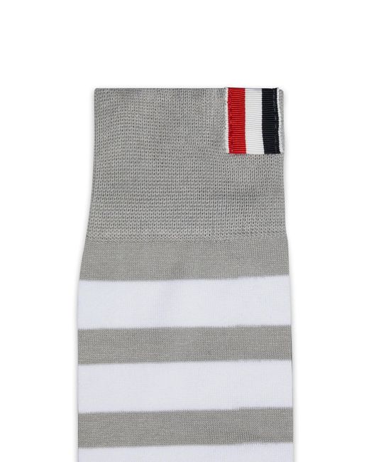Thom Browne White Printed-Motif Socks for men