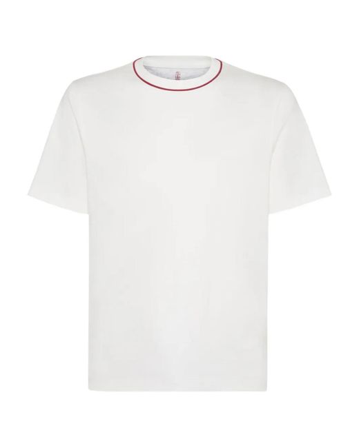 Brunello Cucinelli White Cotton T-Shirt for men