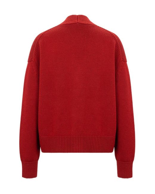 Fabiana Filippi Red Long-Sleeved Knitted Cardigan
