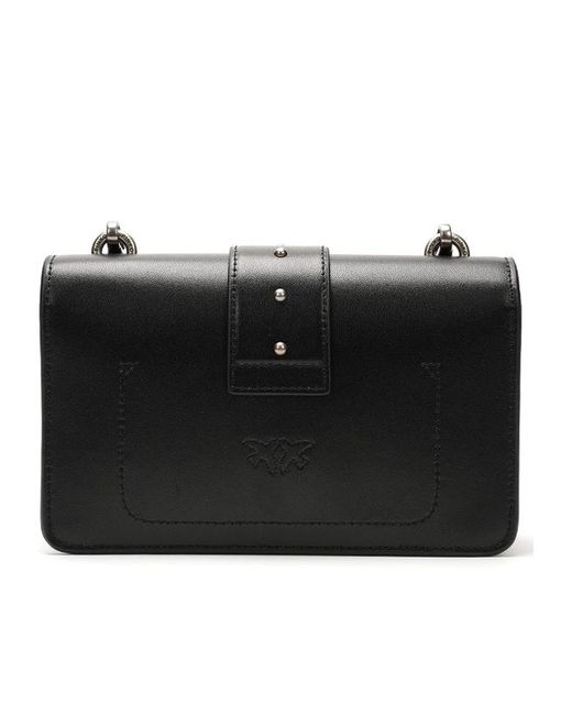 Pinko Black Love Birds Chain-Linked Shoulder Bag