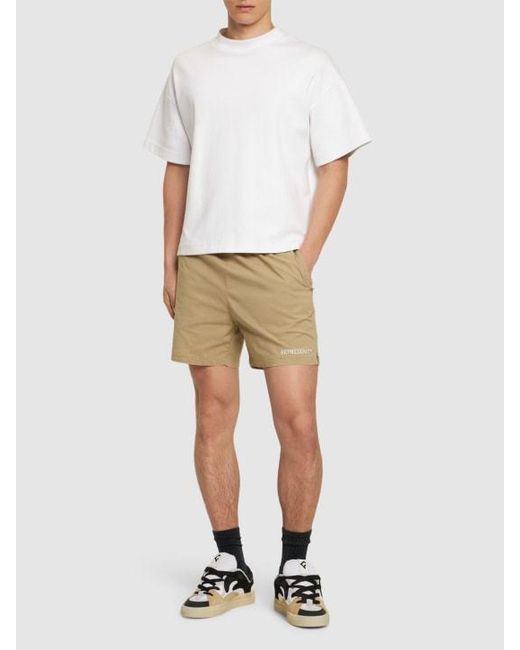 Represent Natural Logo Embroidered Shorts for men