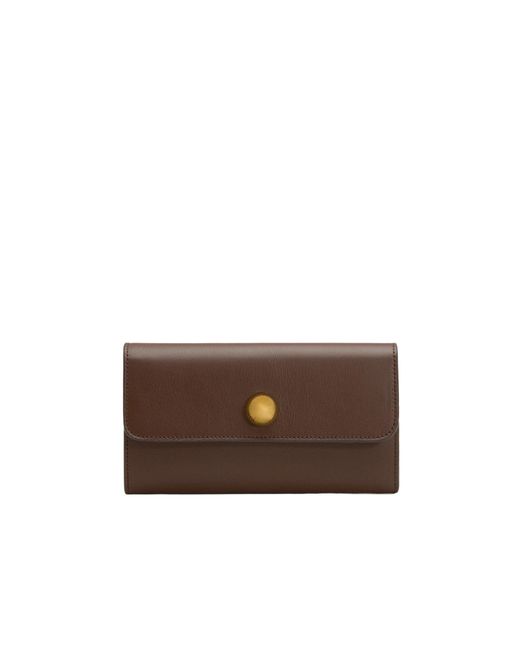 AMI Brown Carrousel Continental Leather Wallet for men