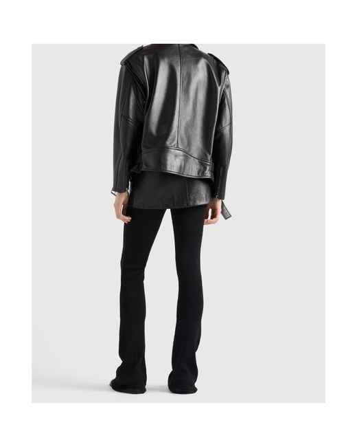Prada Black Leather Mini Skirt