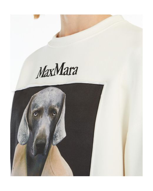 Max Mara White Logo Embroidered Crewneck Sweatshirt