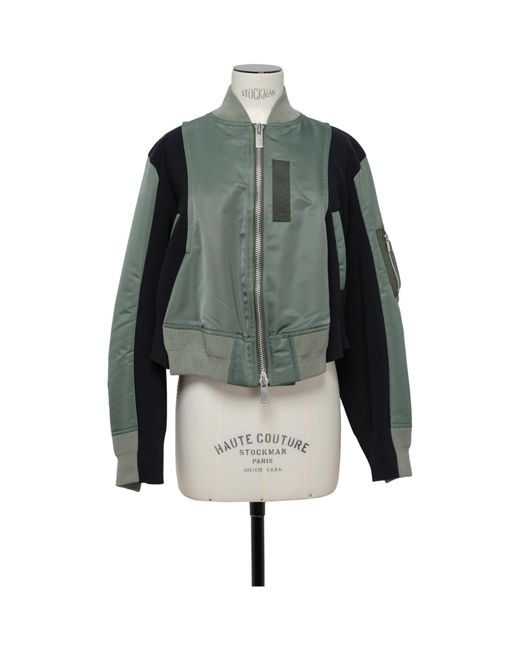Sacai Gray Panelled Bomber Jacket