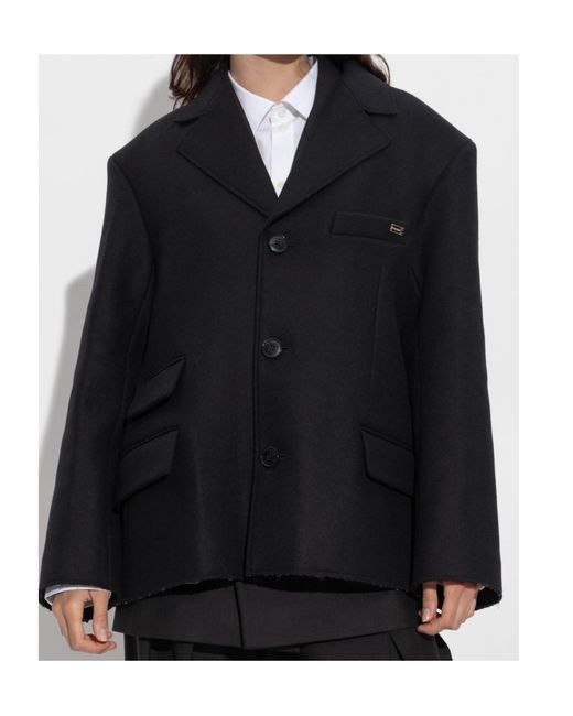 Victoria Beckham Blue Single-Breasted Blazer