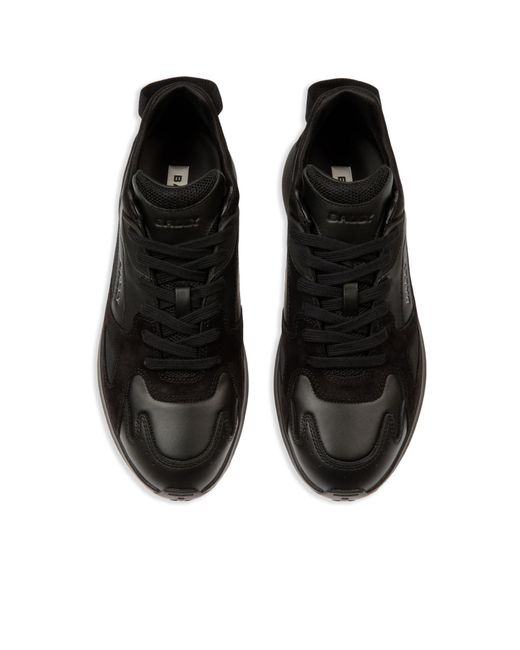 Bally Black Outline Lace-Up Sneakers for men