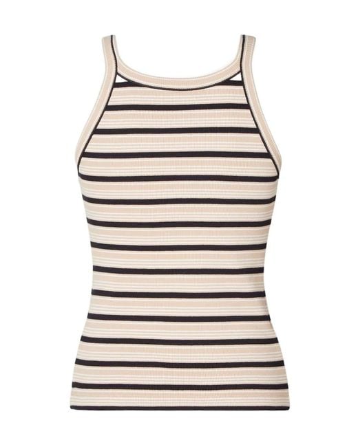 Fendi Multicolor Striped Ribbed-Knit Tank Top