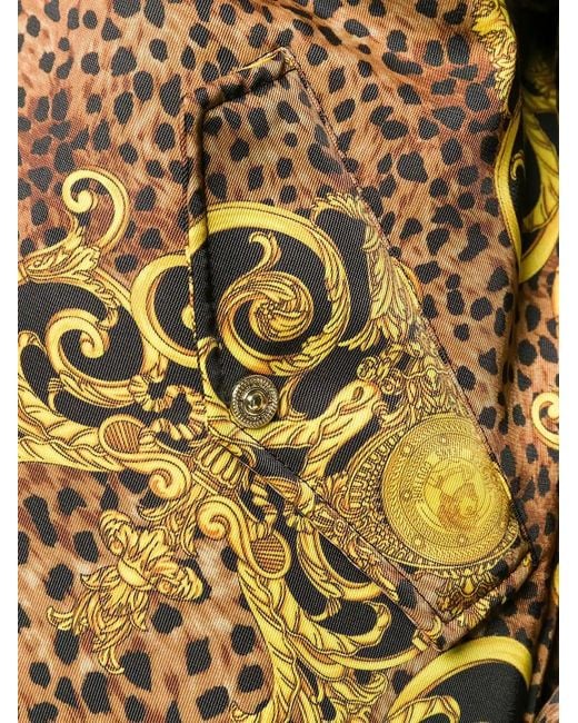 Versace Jeans Yellow Leopard Zipper Baseball Jacket for men