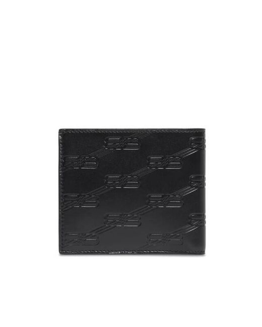 Balenciaga Black Embossed Monogram Square Folded Wallet Box for men