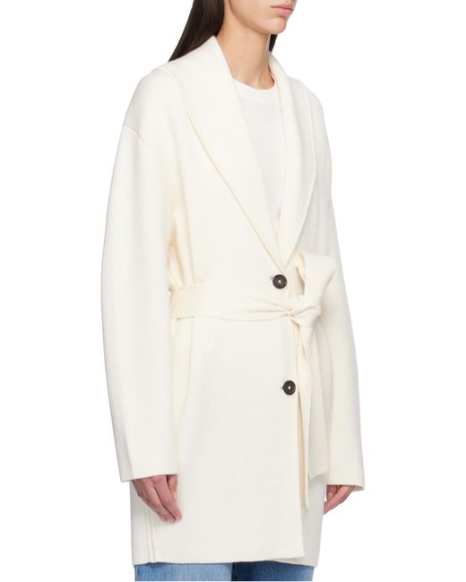 Totême Gray Totême Single-Breasted Belted Coat