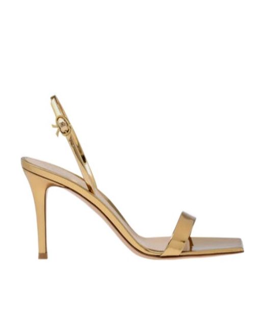 Gianvito Rossi Metallic Ribbon Open Toe Sandals