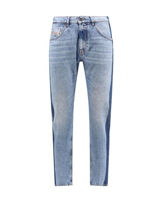 DIESEL Blue Logo Patch Straight Leg Jeans for men