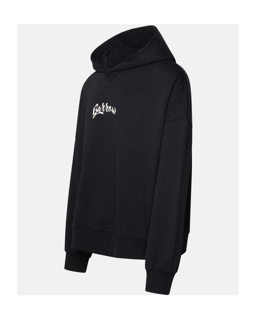 Barrow Blue Logo-Print Drop Shoulder Hoodie for men