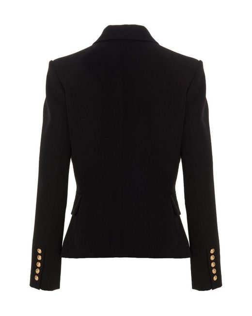 Balmain Blue Button Embellished Tailored Blazer