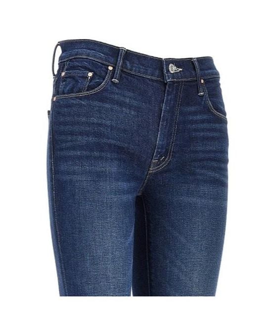 Mother Blue Belt-Loop Jeans