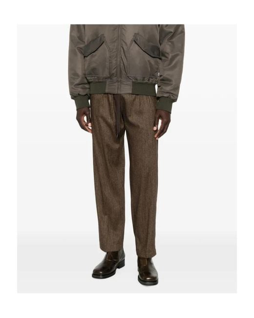 MM6 by Maison Margiela Brown Drawstring-Waist Trousers for men