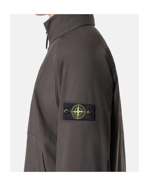 Stone Island Gray High-Neck Zipped Jacket for men