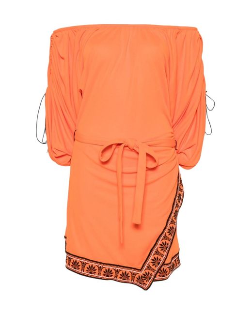 Rabanne Orange Belted Mini Dress