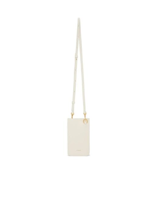 Jil Sander White Rectangular-Shaped Neck Phone Holder