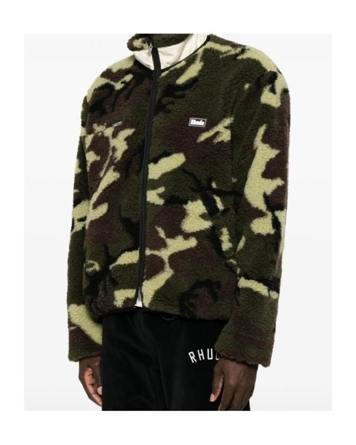 Rhude Multicolor Camouflage-Print Logo-Embroidered Jacket for men