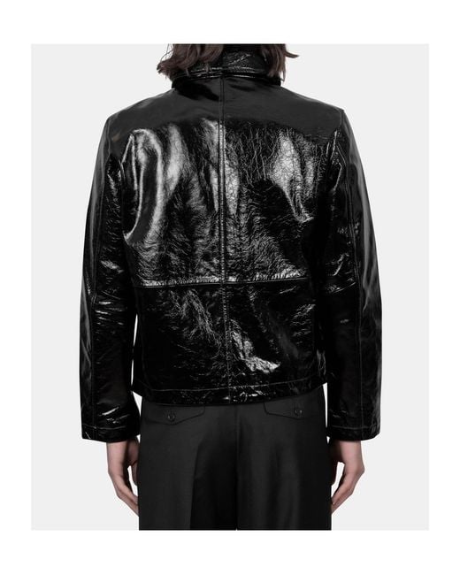 sunflower Black Lapel Leather Jacket for men