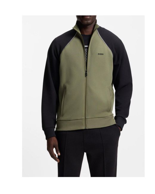 Boss Green Sleeve Bomber Sweat Jacket for men