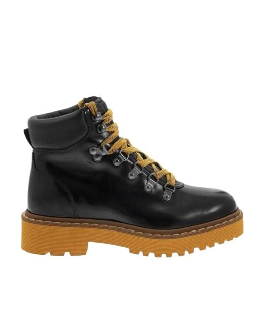Hogan Black Lace-Up Hiking Boots