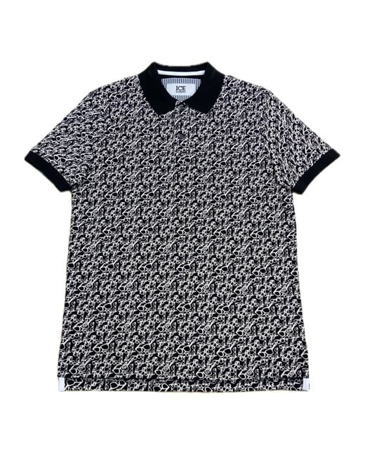 Iceberg Black Button-Down Polo Shirt With Short Sleeves for men