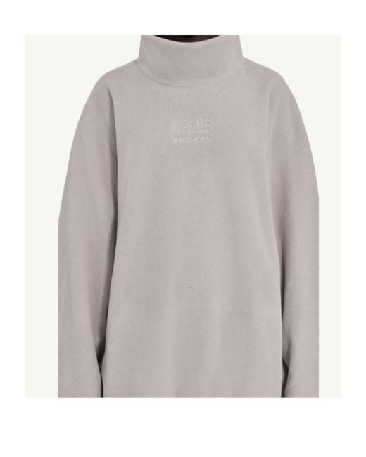 MM6 MAISON MARGIELA X SALOMON Gray Drawstring Fleece Long-Sleeved T-Shirt